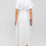 SECRET VINE GLOW WOVEN TWILL MIDI DRESS