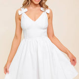 LOVABLE SPIRIT WHITE DENIM WOVEN MINI DRESS