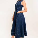 RAW BEAUTY DENIM MIDI DRESS