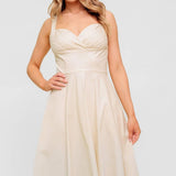 OCEAN SHEEN TENDER CREAM WOVEN MIDI DRESS