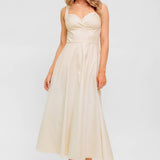 OCEAN SHEEN TENDER CREAM WOVEN MIDI DRESS