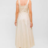 OCEAN SHEEN TENDER CREAM WOVEN MIDI DRESS