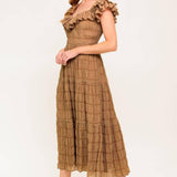 NATURAL BALANCE WOVEN MIDI DRESS