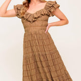NATURAL BALANCE WOVEN MIDI DRESS