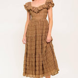 NATURAL BALANCE WOVEN MIDI DRESS