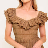 NATURAL BALANCE WOVEN MIDI DRESS