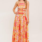 PEONY STORM DANCE WOVEN MIDI DRESS