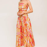 PEONY STORM DANCE WOVEN MIDI DRESS