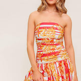 PEONY STORM DANCE WOVEN MIDI DRESS