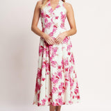 ROSY AFTERNOON WOVEN MIDI DRESS