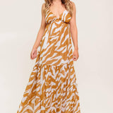 DEW KISS ALMOND WOVEN MAXI DRESS