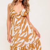 DEW KISS ALMOND WOVEN MAXI DRESS