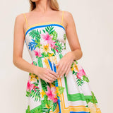 FLORAL HARMONY WOVEN MIDI DRESS