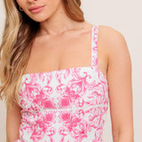 ROSÉ GARDEN WOVEN MIDI DRESS