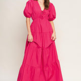 SUMMER GLOW FUCHSIA WOVEN MAXI DRESS