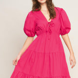 SUMMER GLOW FUCHSIA WOVEN MAXI DRESS