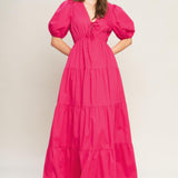 SUMMER GLOW FUCHSIA WOVEN MAXI DRESS