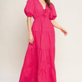 SUMMER GLOW FUCHSIA WOVEN MAXI DRESS
