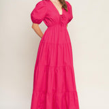 SUMMER GLOW FUCHSIA WOVEN MAXI DRESS