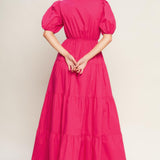 SUMMER GLOW FUCHSIA WOVEN MAXI DRESS