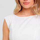 CANDLE VINE WHITE DENIM WOVEN MIDI DRESS