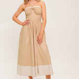 HYDRANGEA HAZE WOVEN MIDI DRESS