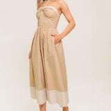 HYDRANGEA HAZE WOVEN MIDI DRESS