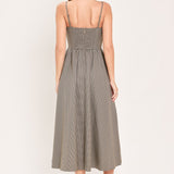 WHERE HEARTS WANDER PLAID WOVEN MIDI DRESS