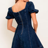 DARK MIDNIGHT DENIM MINI DRESS