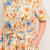HAZEL DREAM IVORY WOVEN MIDI DRESS