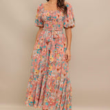 ROSY TWILIGHT WOVEN MIDI DRESS