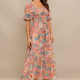 ROSY TWILIGHT WOVEN MIDI DRESS