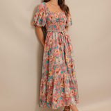 ROSY TWILIGHT WOVEN MIDI DRESS