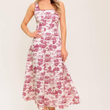 MOJITO MOOD BERRY WOVEN MIDI DRESS