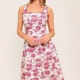 MOJITO MOOD BERRY WOVEN MIDI DRESS