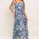 ISLAND SERENADE NAVY WOVEN MAXI DRESS