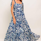 ISLAND SERENADE NAVY WOVEN MAXI DRESS