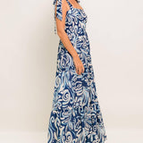 ISLAND SERENADE NAVY WOVEN MAXI DRESS