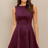 WINE IN THE SUN FAUX SUEDE MINI DRESS