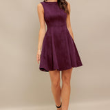 WINE IN THE SUN FAUX SUEDE MINI DRESS