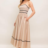 QUIET LUXE STRAP WOVEN MIDI DRESS