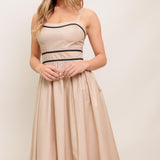 QUIET LUXE STRAP WOVEN MIDI DRESS