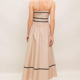 QUIET LUXE STRAP WOVEN MIDI DRESS
