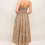 TENDER TOUCH TAUPE WOVEN MIDI DRESS