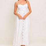 NATURE’S TOUCH WHITE WOVEN MIDI DRESS