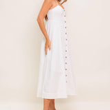NATURE’S TOUCH WHITE WOVEN MIDI DRESS