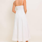 NATURE’S TOUCH WHITE WOVEN MIDI DRESS
