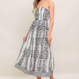 SUMMER SILHOUETTE WOVEN MIDI DRESS