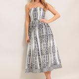SUMMER SILHOUETTE WOVEN MIDI DRESS