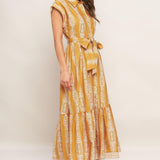 DESERT BLOOM WOVEN MIDI DRESS